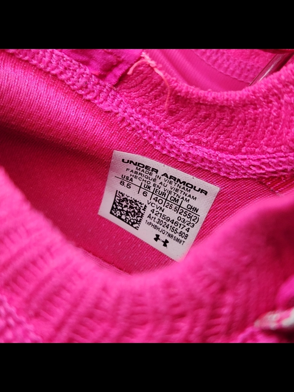 Women's Under Armour Hot Pink Lightweight Knit Athletic Sneakers | Sz 8.5 - Picture 5 of 8